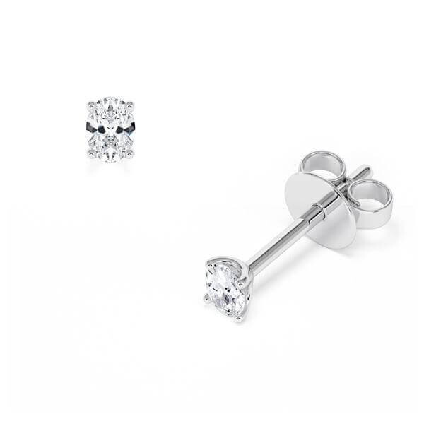 Ohrstecker Weißgold Oval Diamant Rubin RU-1778