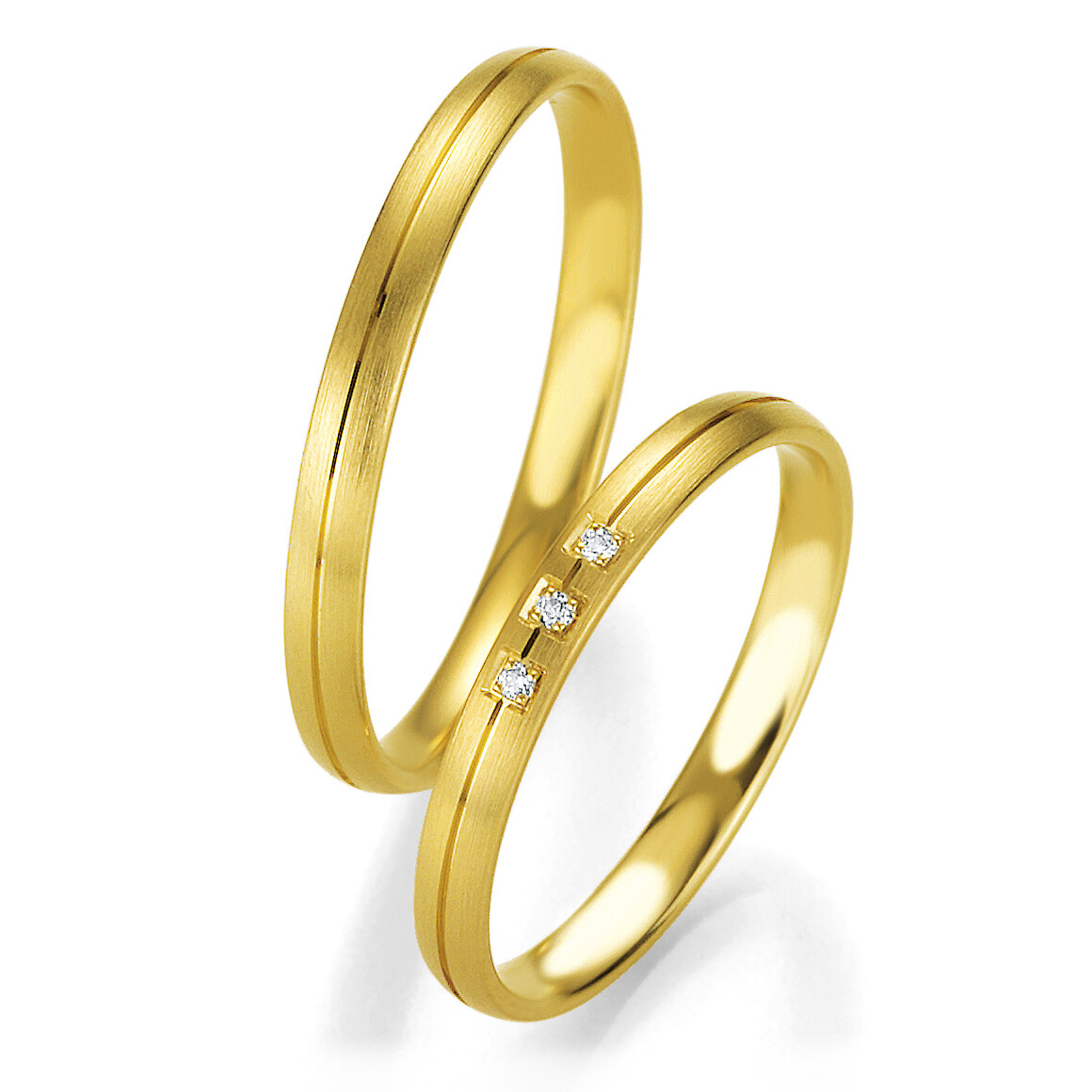 Trauringe Gelbgold Basic Slim Breuning 48/04323 & 48/04324