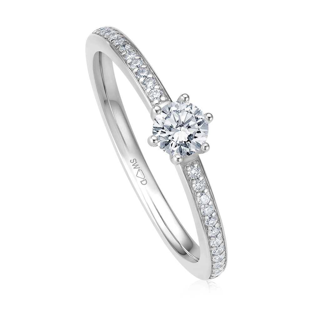 Verlobungsring Pavé Weißgold bella luce EH005580