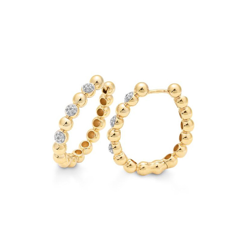 Creolen mit Kugeln und Diamanten Gelbgold Breuning 0603116