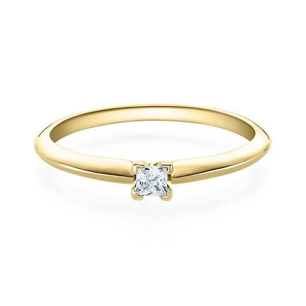 Verlobungsring Gelbgold 585/- zus. 0,080 ct, tw, si - RU-1569-12