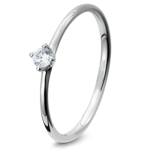 Verlobungsring Solitär Silber 925 Zirkonia Breuning 41/05278