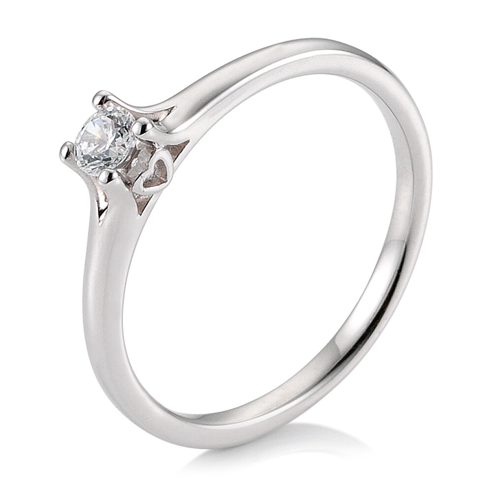 Verlobungsring Solitär 4er Krappe Platin BR179 Brillant