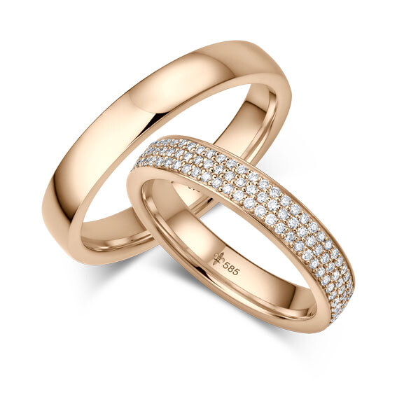 Giloy Trauringe Régine Roségold TR-0-09003 & TR-1-09003