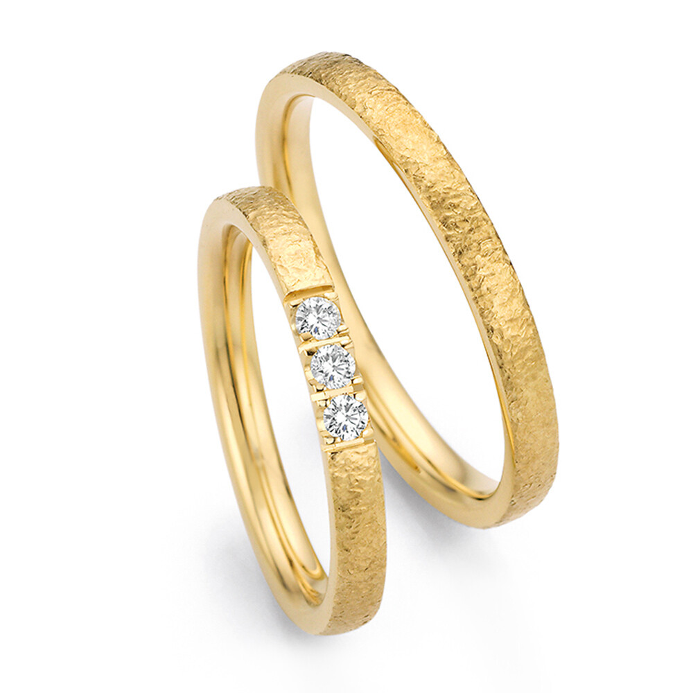 Eheringe Trilogy Diamond Gelbgold nadelmatt Brillant 66/72010 & 66/72020