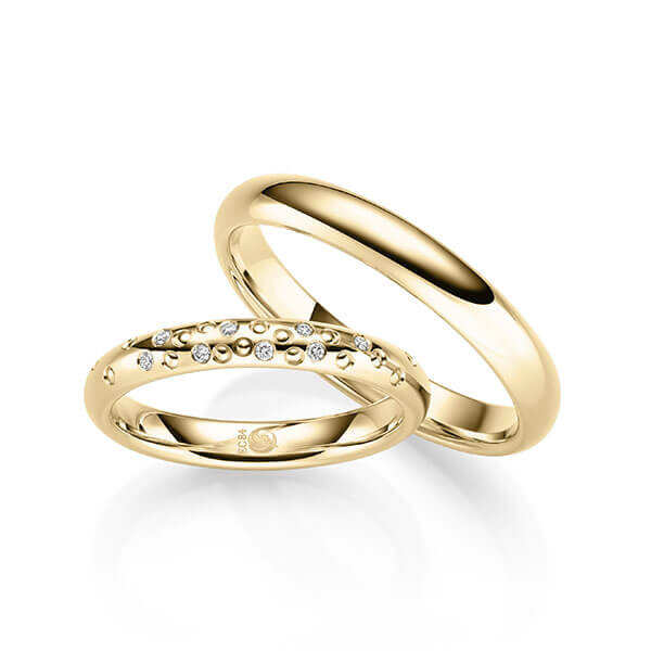 Trauringe Gelbgold mit Perlen Rubin RU-1711