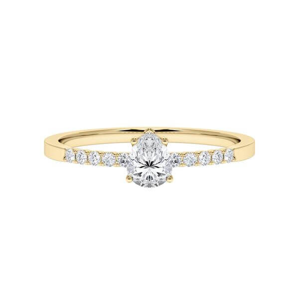 Verlobungsring Gelbgold 333/- zus. 0,400 ct, tw, vs & tw, si - RU-1790-2