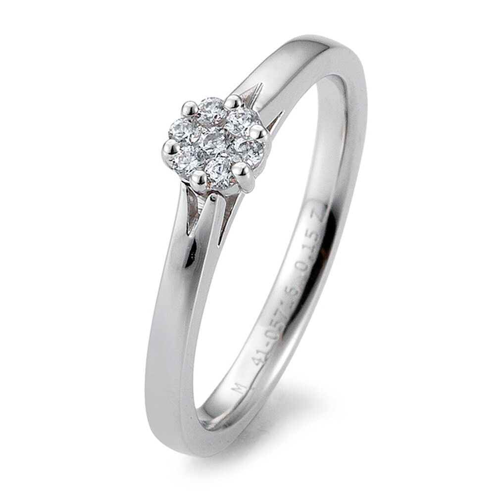 Breuning Verlobungsring Flower Platin Brillant 41/05716