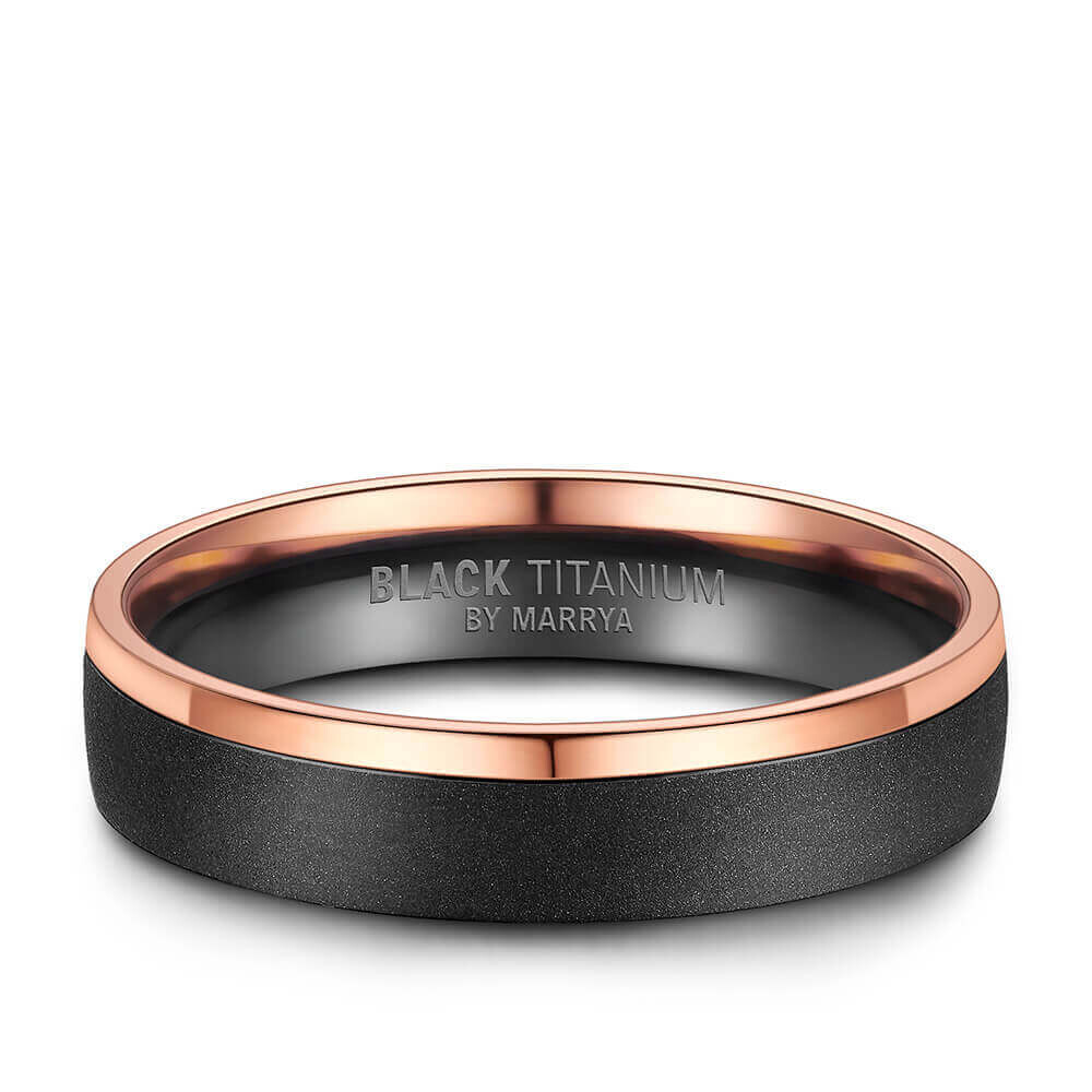 Einzelring Herren liegend Black Titanium BT-06