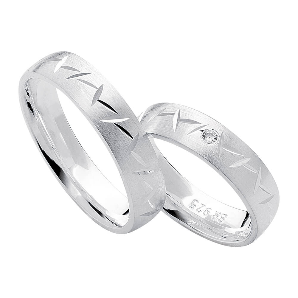 Partnerringe Heartbeat Silber 925 Rubin S16