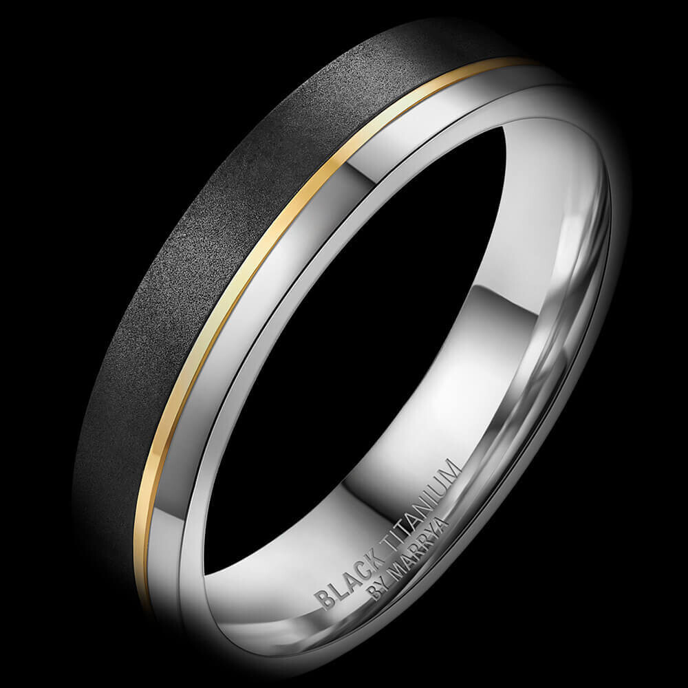 Herrenring Black Titanium Gold Marrya BT-02