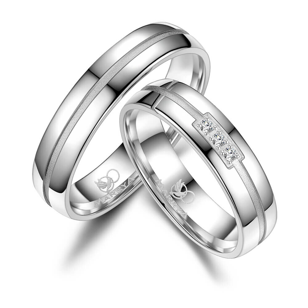 Trauringe Partnerringe Sterlingsilber 925 Zirkonia Marrya SI-17