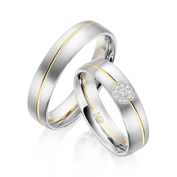 Trauringe Flower Weißgold Gelbgold Rubin RU-1604