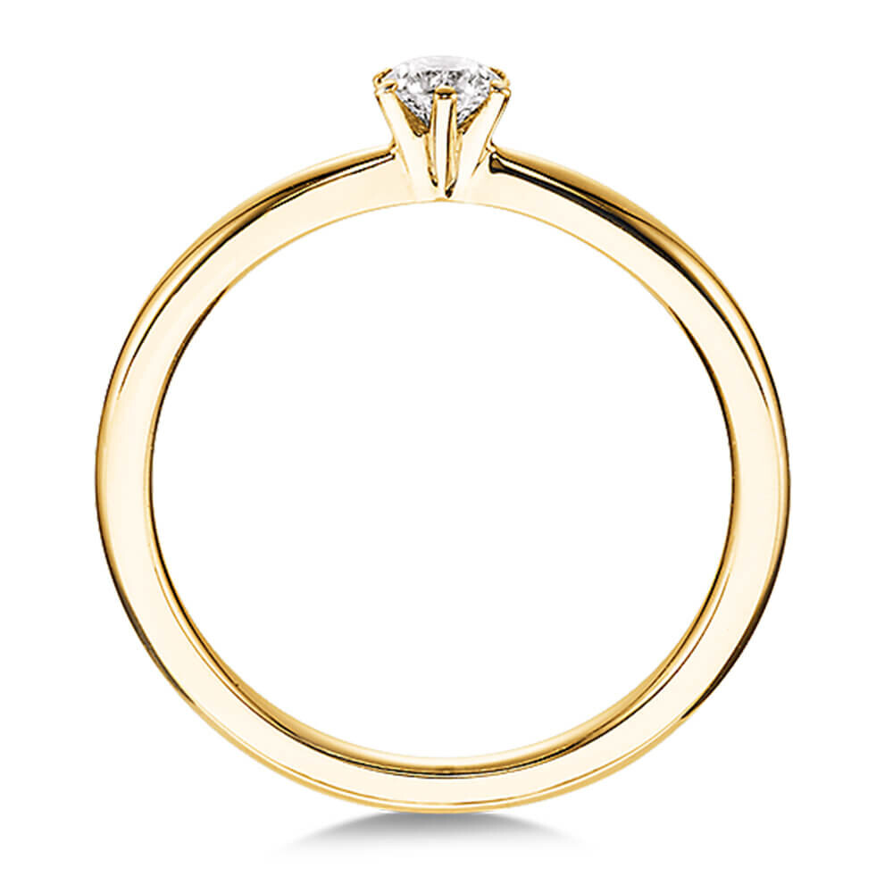 Verlobungsring Gelbgold 585 mit Brillant 0,10 ct Solitär – Dettinger 26932