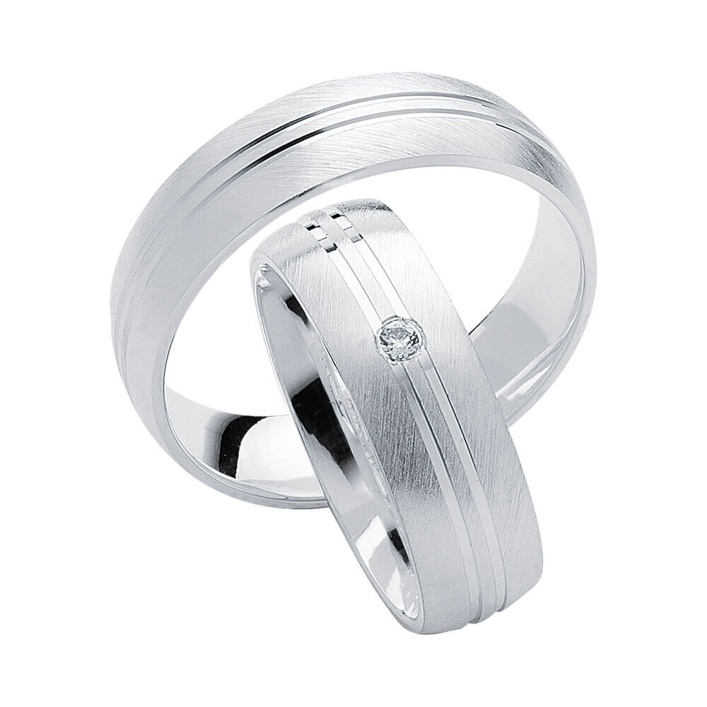 Partnerringe Heartbeat Silber 925 Rubin S10