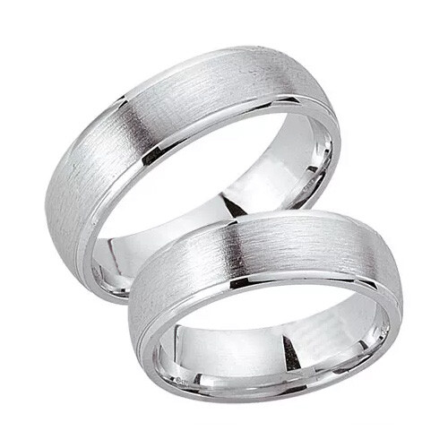 Schwarz Trauringe / Partnerringe Silber 925 SW925-012 Sterlingsilber feinmatt