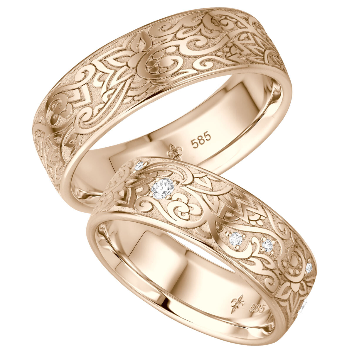 Giloy Trauringe Roségold Modell 48 Estelle lupenrein