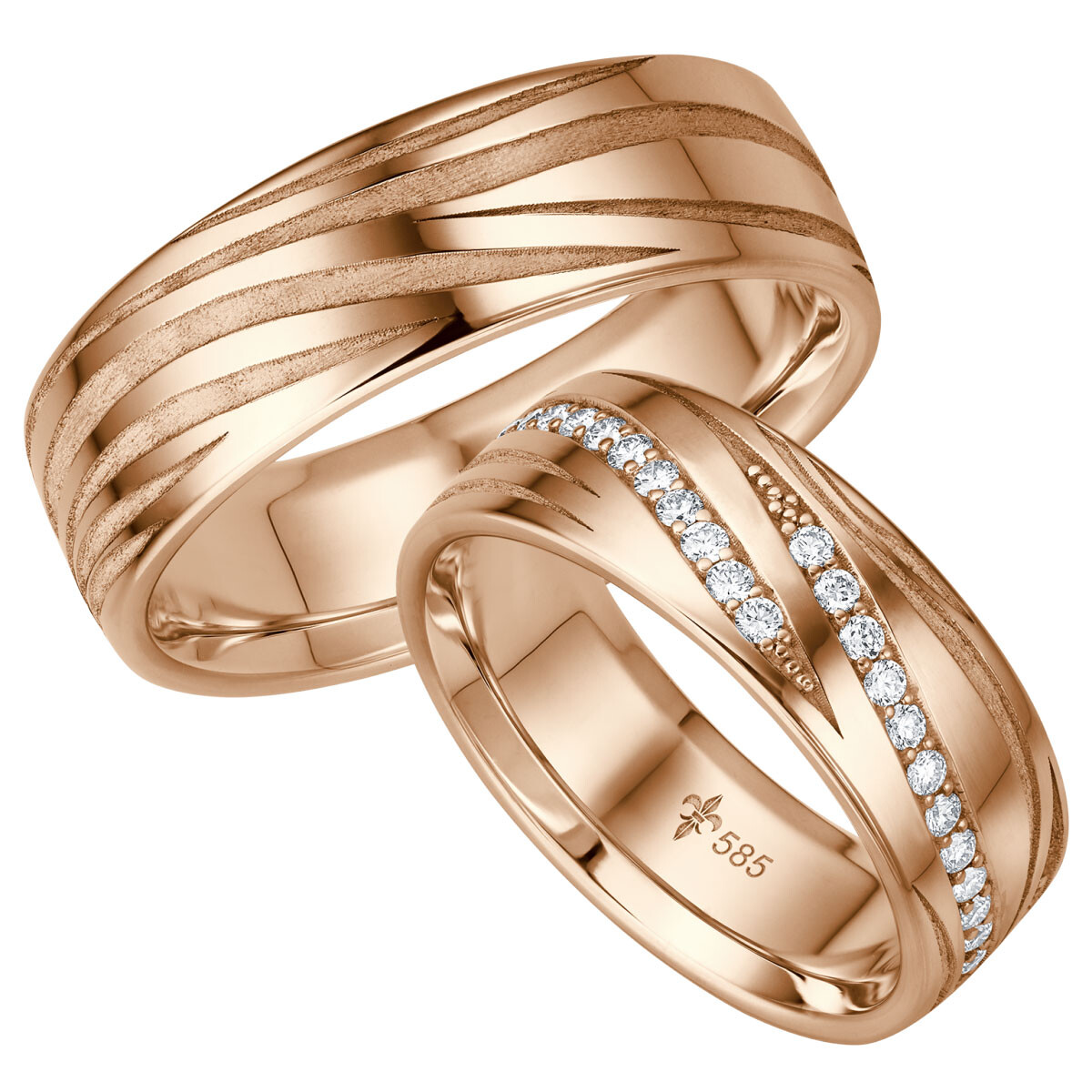 Giloy Trauringe TR-0-00043 & TR-1-00043 Paulette Rotgold