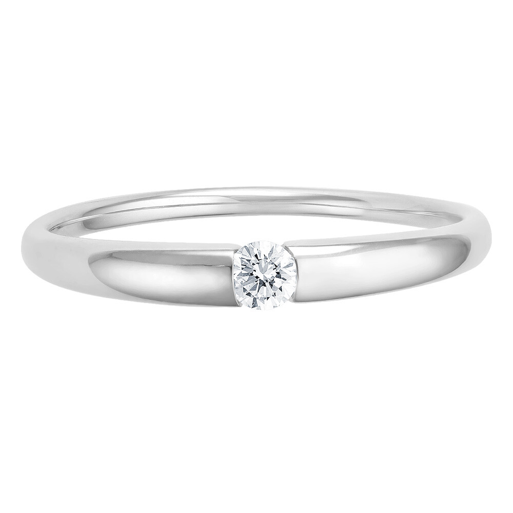 bella luce Solitaire Ring Weißgold Brillant 0.090 ct. w/si, liegend
