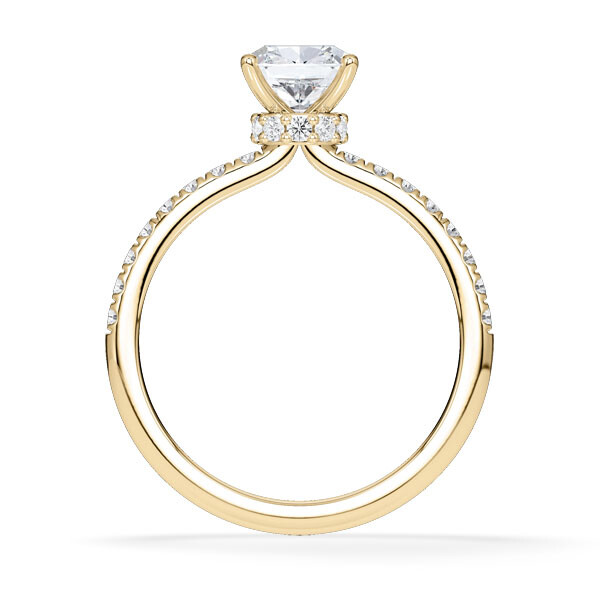 Verlobungsring Veiled Halo Lab-Grown Cushion Gelbgold Rubin RU-1889