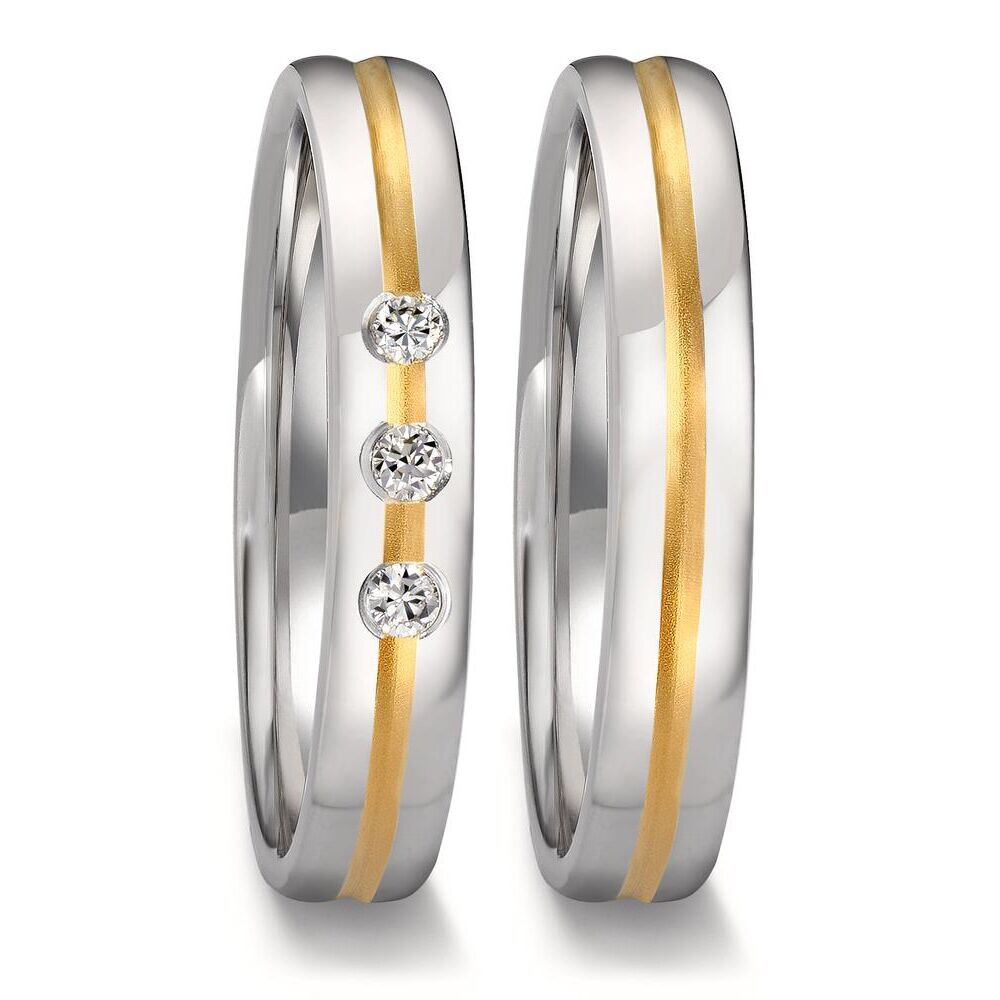 Trauringe Titan Gelbgold 750 Brillant TitanFactory 52696