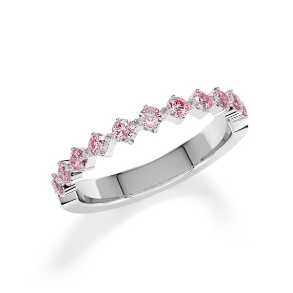 Memoire- Vorsteckring Palladium 950 zus. 0,440ct. Pink Rubin 1806