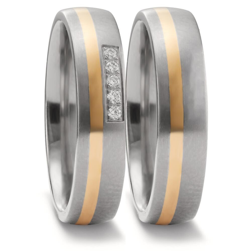 Trauringe Titan Gelbgold 750 Brillant TitanFactory 52697