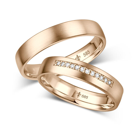 Giloy Trauringe TR-0-00063 & TR-1-00063 Delaine Roségold