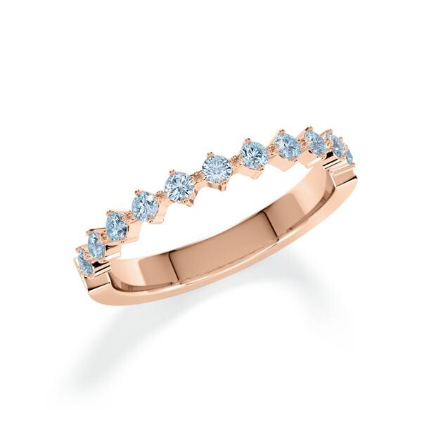 Memoire- Vorsteckring Rotgold 585 zus. 0,360ct. Iceblue Rubin 1806