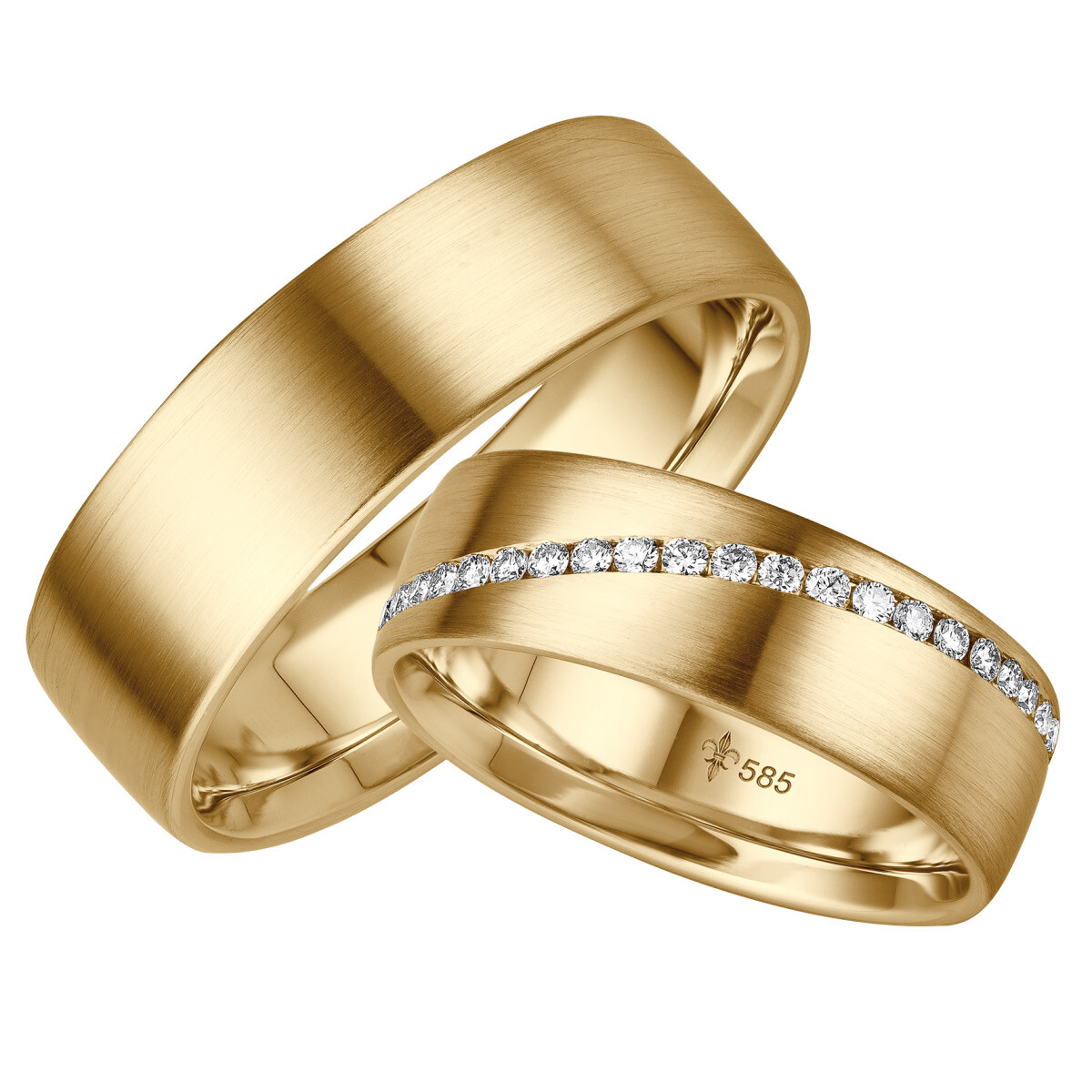 Giloy Trauringe Amélie Gelbgold TR-0-00015 & TR-1-00015