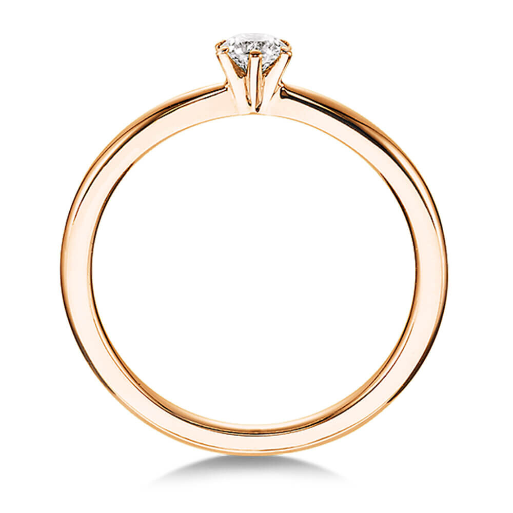 Verlobungsring Rotgold 585 mit Brillant 0,10 ct Solitär – Dettinger 26932