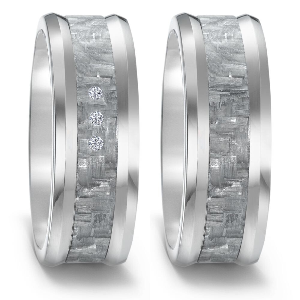 TitanFactory Trauringe Titan & Carbon in grau - 52558
