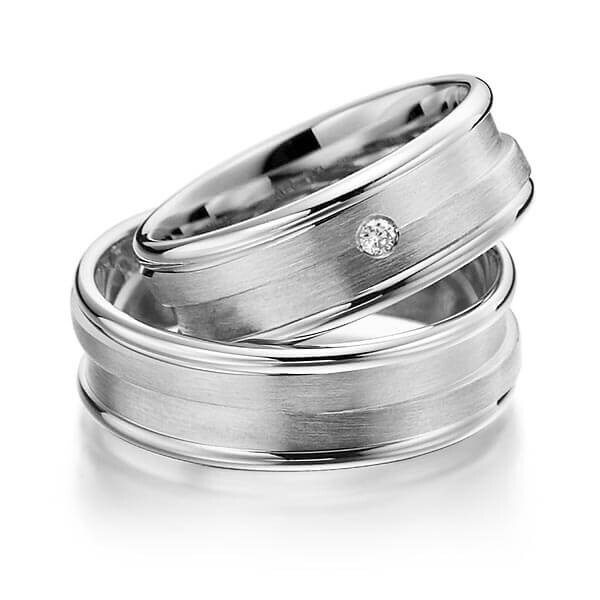 Design Trauringe Platin Brillant Rubin RU-1491