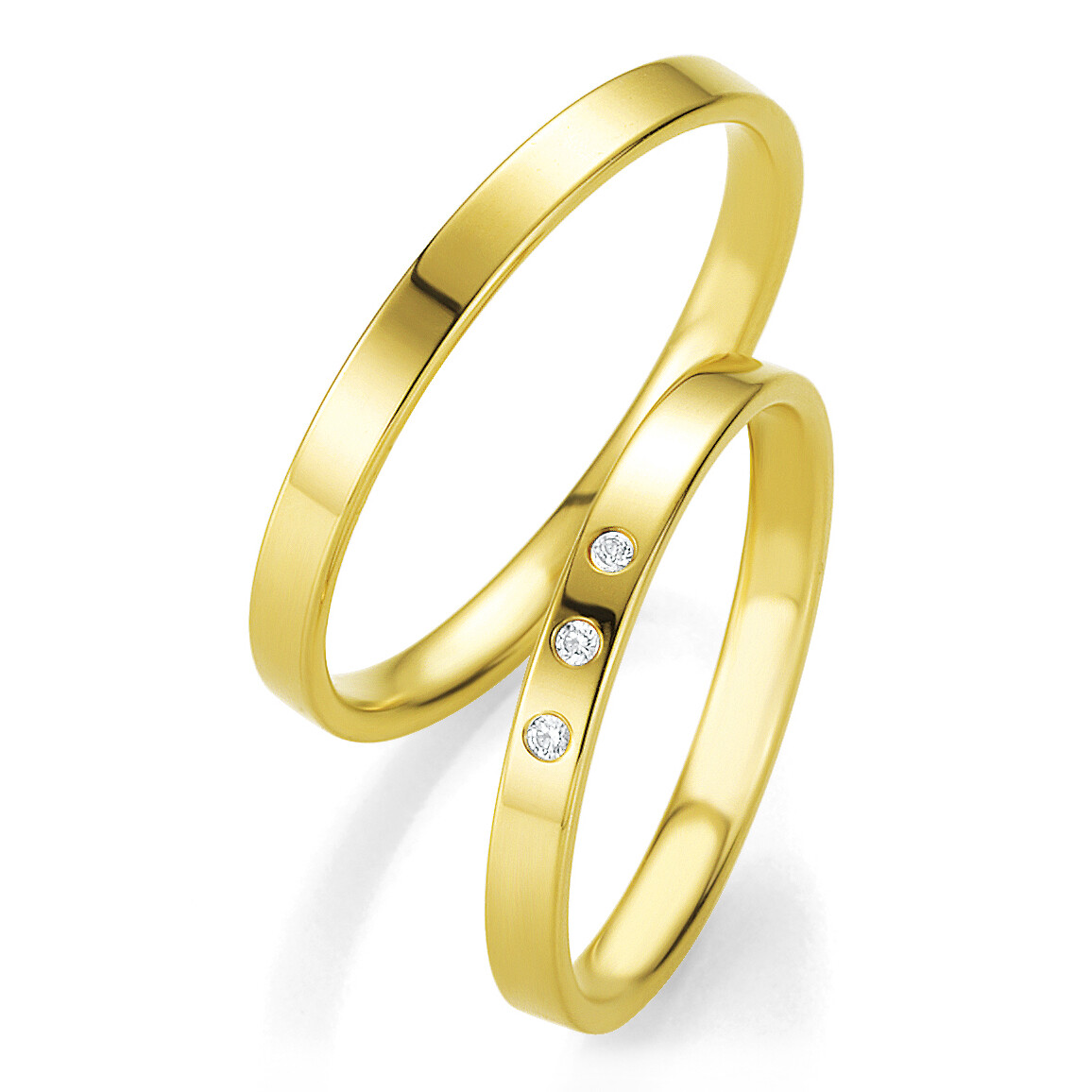 Trauringe Gelbgold Basic Slim Breuning 48/04313 & 48/04314