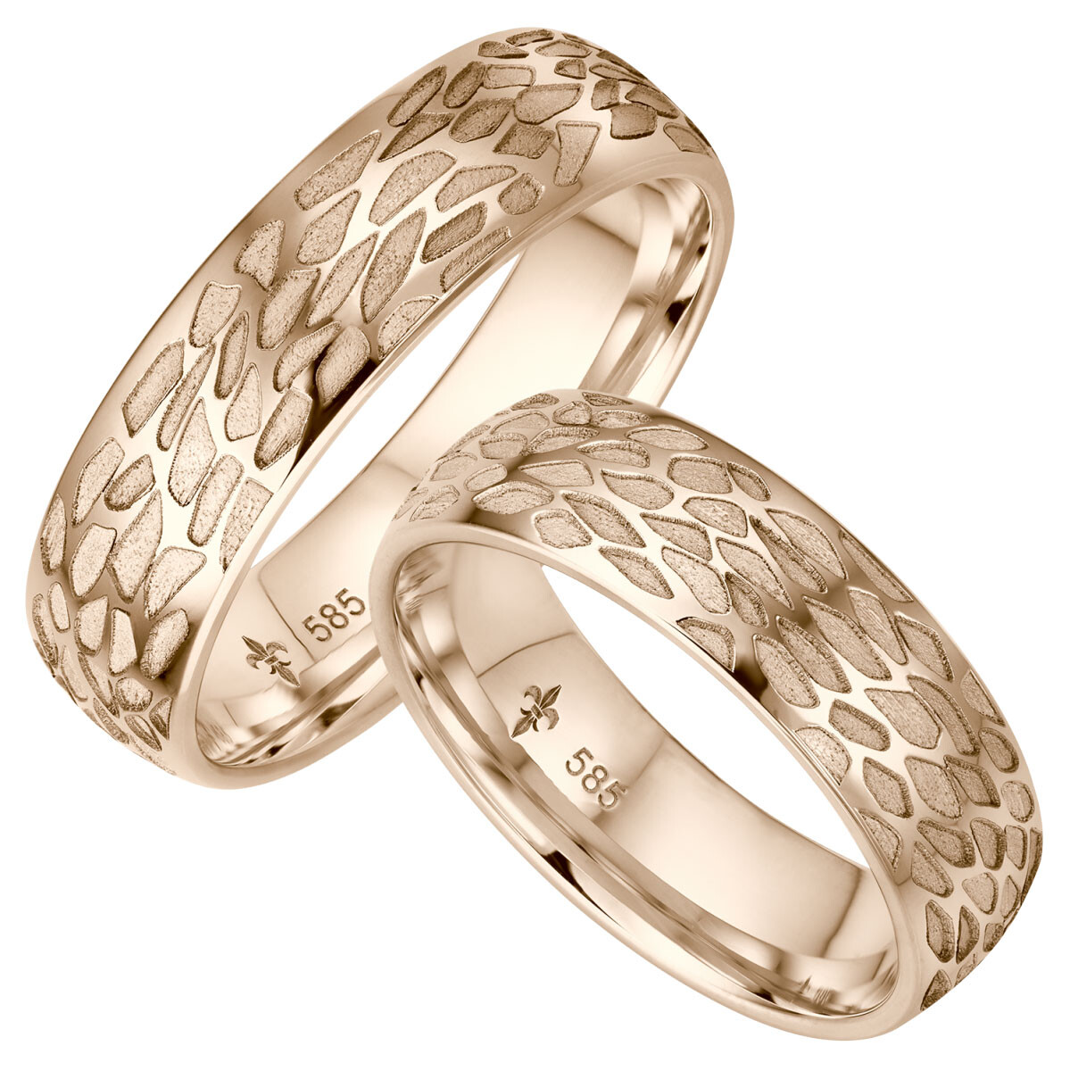 Giloy Trauringe Yvette Roségold TR-0-00044 & TR-1-00044