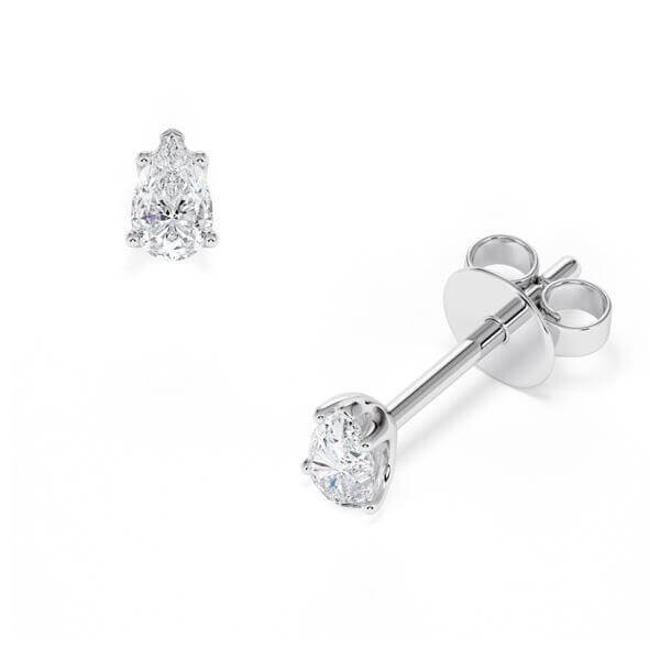 Ohrstecker Platin Tropfen Diamant Rubin RU-1779