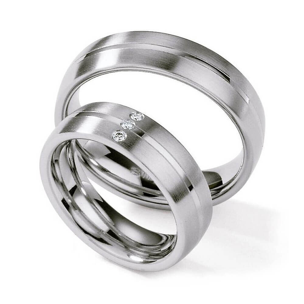 Collection Ruesch Trauringe Weißgold 88/01250 White Style Steel Brilliant