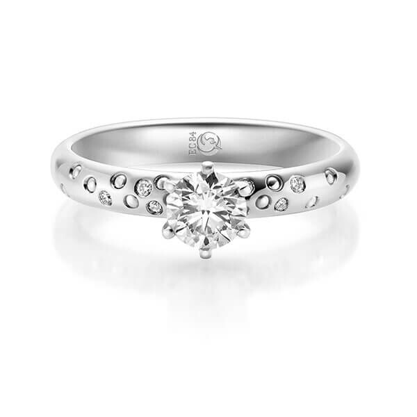 Diamantring Palladium 585 auf Silber 925 & Palladium 585 auf Silber 925 zus. 0,530 ct, tw,si Brillant Rubin RU-1726-5