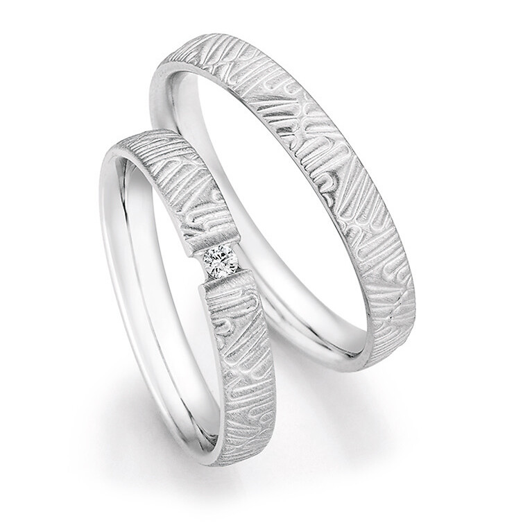 Eheringe Silber 925 Legends mit Struktur Ruesch 55/33070 & 55/33080