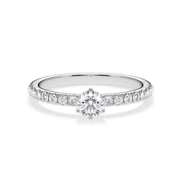 Verlobungsring Hollywood Platin 950 Brillant 0,570 ct Pavé – Rubin RU-1888