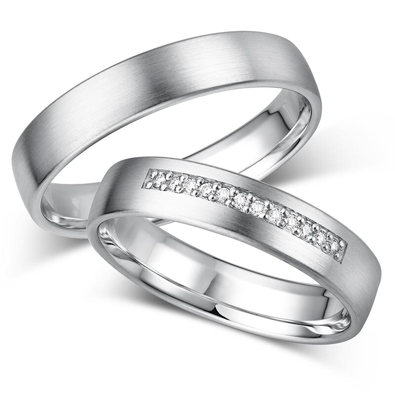 Giloy Trauringe TR-0-00063 & TR-1-00063 Delaine Platin