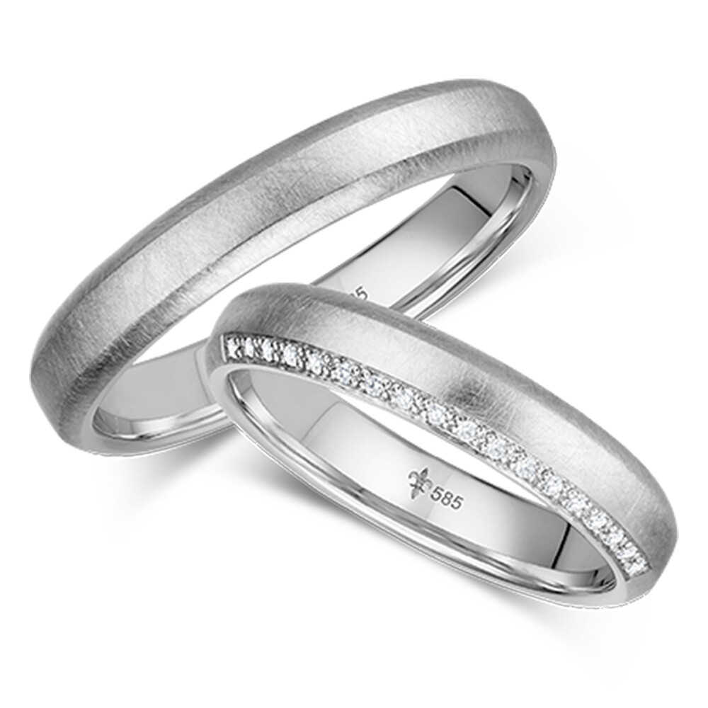 Trauringe Océane Weißgold Brillant Giloy TR-0/TR-1-00078