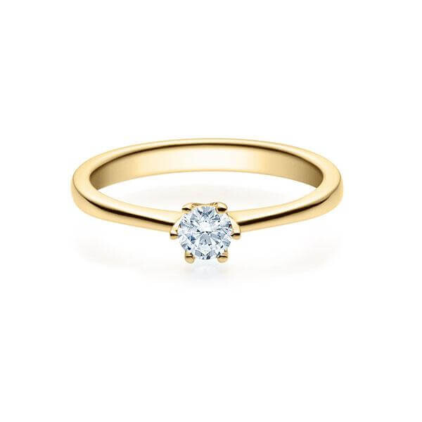 Verlobungsring Solitär 6er Krappe 18016 Gelbgold Rubin RU-1495