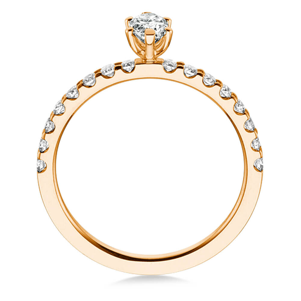 Verlobungsring Marquise Rotgold Brillant Dettinger 27215
