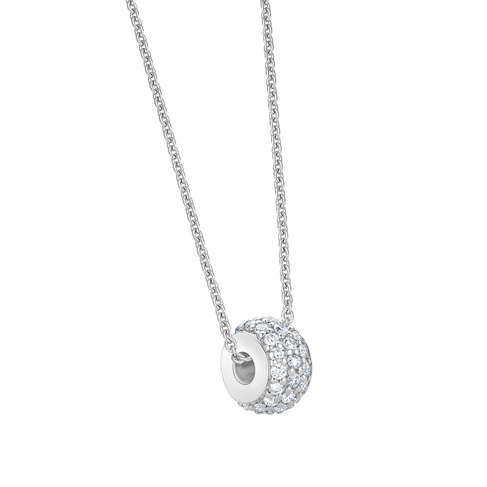 bella luce Halskette mit Diamant-Loop Weißgold 585 Brillant 0.150 ct.