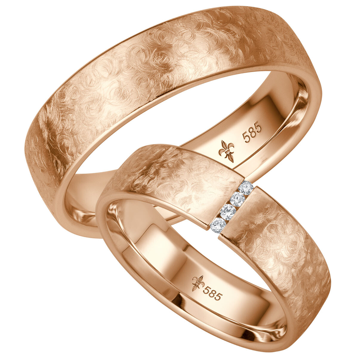 Giloy Trauringe TR-0-00031 & TR-1-00031 Victoria Rotgold