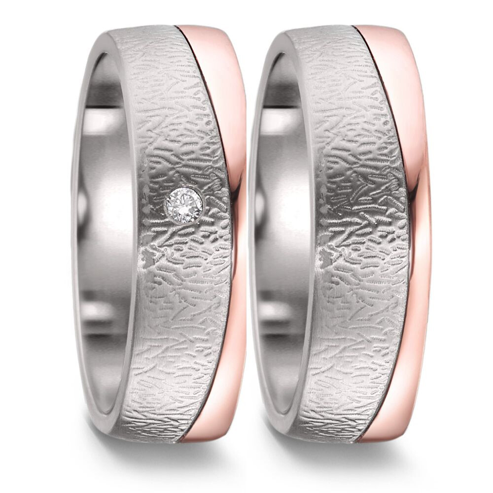 TitanFactory Trauringe aus Titan & Rotgold 750 - 52600