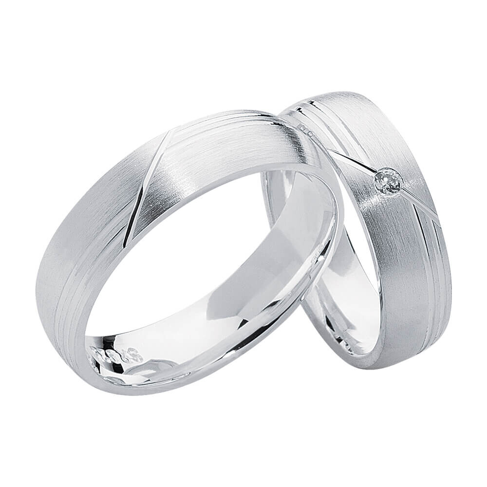 Partnerringe Heartbeat Silber 925 Rubin S12