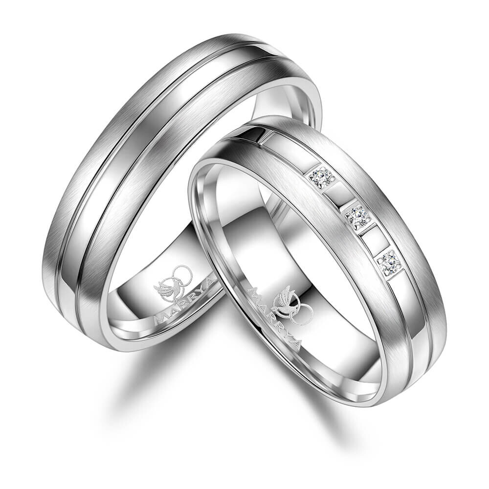 Trauringe Partnerringe Sterlingsilber 925 Zirkonia Marrya SI-07