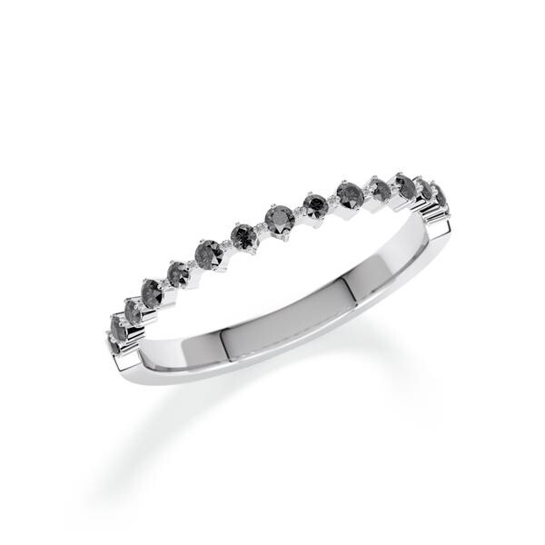 Memoire/Vorsteckring Weißgold 750/- zus. 0,113 ct, Black - RU-1807-25